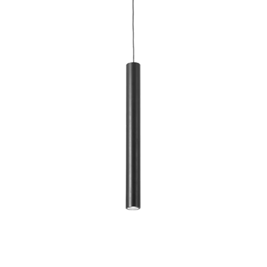 luminaria cilíndrica larga de aluminio en acabado negro mate